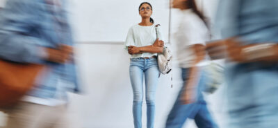 An student waiting for an answer of the college in Ontario