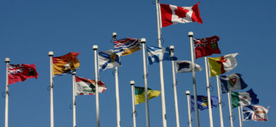 Canadien province's flags raised
