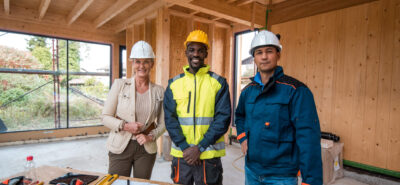 a group of people of trade occupation working in space renovation