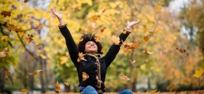 woman in autumn in Canada